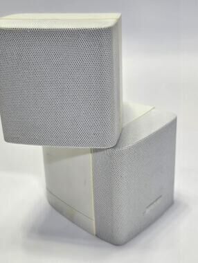 Bose White Cube Speakers Pair Tested Mint Compact Surround Sound Audio